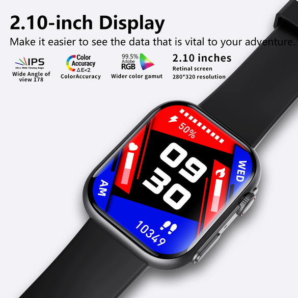 Smart Watch Health Monitoring Sports Watch With Environmental Silicone Strap Square Dial And Magnetic Attraction Charging