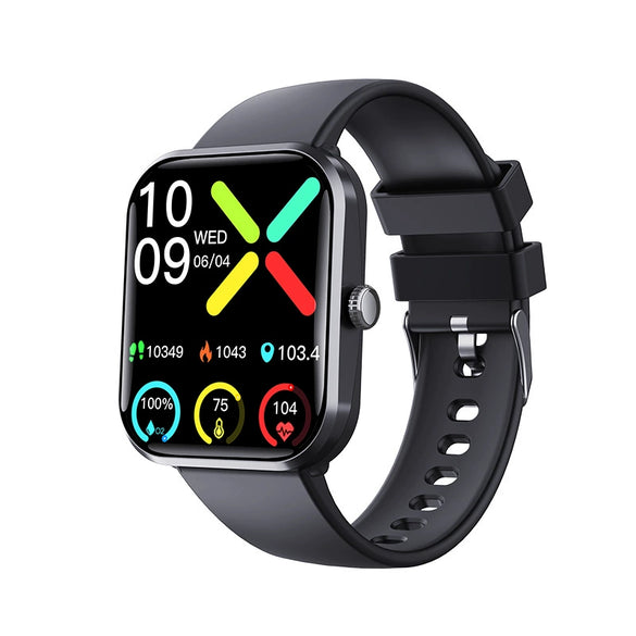 Smart Watch Multifunction Blood Glucose Blood Pressure Heart Rate Blood Oxygen Monitoring Sos Alarm Call Square Dial Daily Waterproof Environmentally Friendly Silicone Wristband