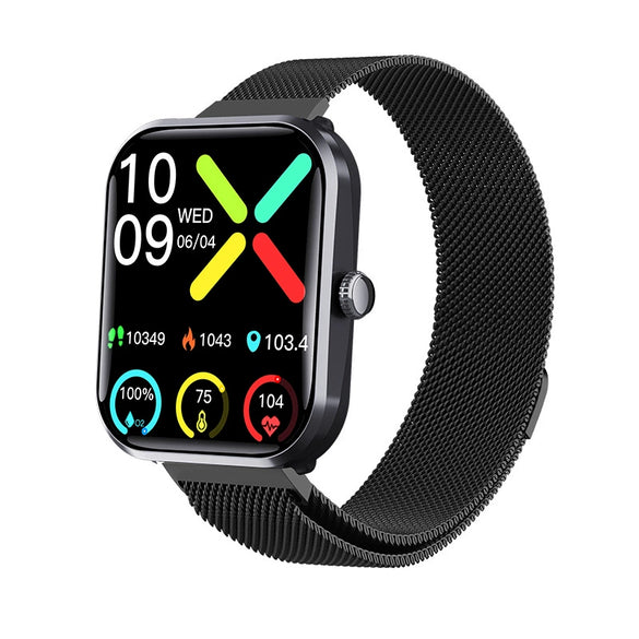 Smart Watch Multifunction Blood Glucose Blood Pressure Heart Rate Blood Oxygen Monitoring Sos Alarm Call Square Dial Daily Waterproof Environmentally Friendly Silicone Wristband