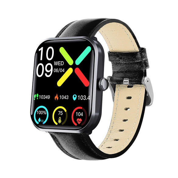 Smart Watch Multifunction Blood Glucose Blood Pressure Heart Rate Blood Oxygen Monitoring Sos Alarm Call Square Dial Daily Waterproof Environmentally Friendly Silicone Wristband