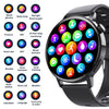 Smart Watch Silicone Wrist Strap Alloy Case Sporty Style Round Dial Touch Push Button Operation Blood Oxygen Heart Rate Measurement