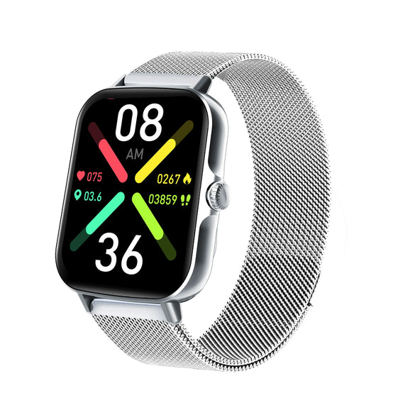 Smart Watch Silicone Wrist Strap Sporty Style Square Dial Blood Oxygen Test Multiexercise Modes Noninvasive Blood Sugar Siri Voice Dialing Touch Operation Compatible With Ios