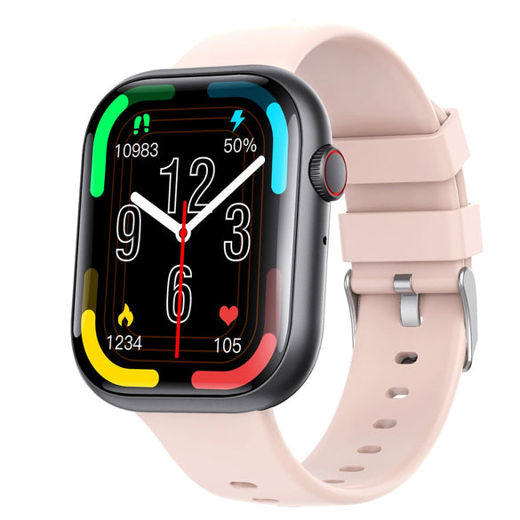 Smart Watch Square Dial Sporty Strap Silicone Wrist Strap Bluetooth Communication Blood Sugar Monitoring Breathing Training Calorie Step Counting Sos Fall For Help Oxygen Test