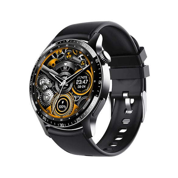 Smart Watch Titanium Alloy Case Silicone Wrist Strap Round Dial Multifunctional Sports Bluetooth Call Blood Pressure Heart Rate Blood Oxygen Monitoring