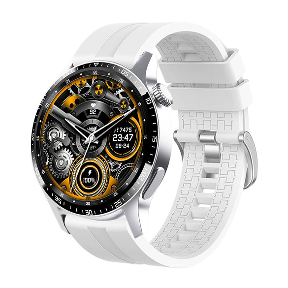Smart Watch Titanium Alloy Case Silicone Wrist Strap Round Dial Multifunctional Sports Bluetooth Call Blood Pressure Heart Rate Blood Oxygen Monitoring