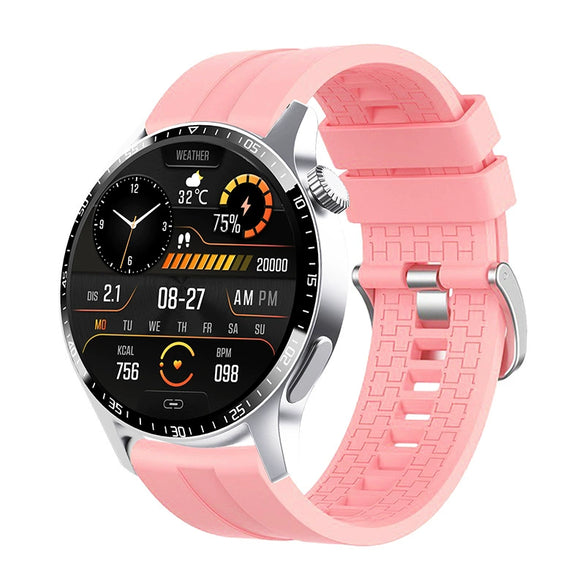 Smart Watch Titanium Alloy Case Silicone Wrist Strap Round Dial Multifunctional Sports Bluetooth Call Blood Pressure Heart Rate Blood Oxygen Monitoring