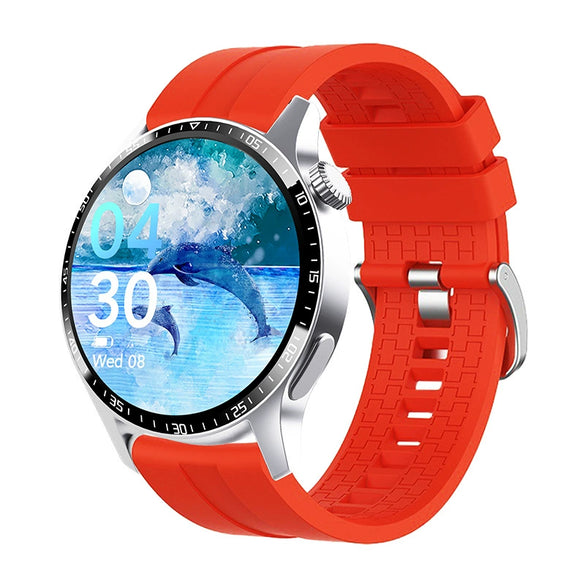 Smart Watch Titanium Alloy Case Silicone Wrist Strap Round Dial Multifunctional Sports Bluetooth Call Blood Pressure Heart Rate Blood Oxygen Monitoring