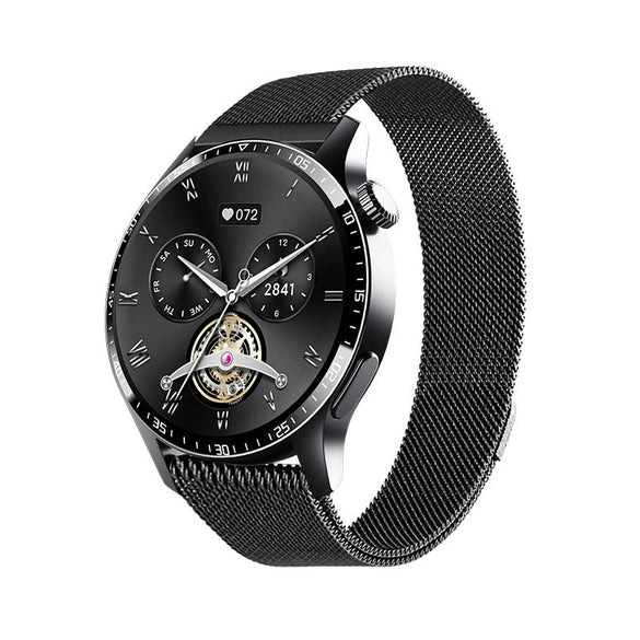Smart Watch Titanium Alloy Case Silicone Wrist Strap Round Dial Multifunctional Sports Bluetooth Call Blood Pressure Heart Rate Blood Oxygen Monitoring