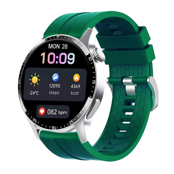 Smart Watch Titanium Alloy Case Silicone Wrist Strap Round Dial Multifunctional Sports Bluetooth Call Blood Pressure Heart Rate Blood Oxygen Monitoring