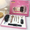 Smart Watch Women Jewelry Alloy Case Stainless Steel Clasp Imitation Leather Strap Round Dial Leisure Style