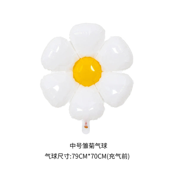 Smiley Daisy Aluminum Foil Balloon Flower Party Decoration Photo Prop For Birthday Arrangements