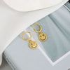 Smiley Earrings 925 Sterling Silver Geometric Electroplated