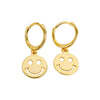 Smiley Earrings 925 Sterling Silver Geometric Electroplated