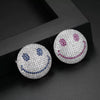 Smiley Face Geometric Brooch Pin Copper Electroplated Zircon Microinlay Badge For Women Minimalist Clothing Accessory