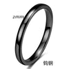 Smooth Black Geometric Tungsten Steel Couple Rings With Electroplated Finish Wholesale Unisex Jewelry