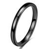 Smooth Black Geometric Tungsten Steel Couple Rings With Electroplated Finish Wholesale Unisex Jewelry