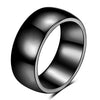 Smooth Black Geometric Tungsten Steel Couple Rings With Electroplated Finish Wholesale Unisex Jewelry