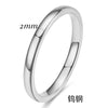 Smooth Black Geometric Tungsten Steel Couple Rings With Electroplated Finish Wholesale Unisex Jewelry