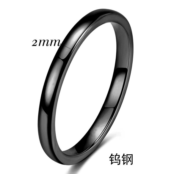 Smooth Plain Geometric Tungsten Steel Couple Rings With Gold Electroplated Finish Unisex Jewelry Accessories Wholesale