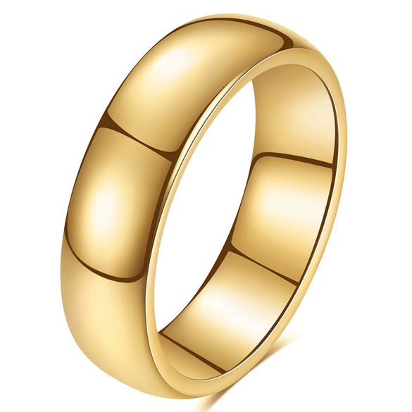 Smooth Plain Geometric Tungsten Steel Couple Rings With Gold Electroplated Finish Unisex Jewelry Accessories Wholesale