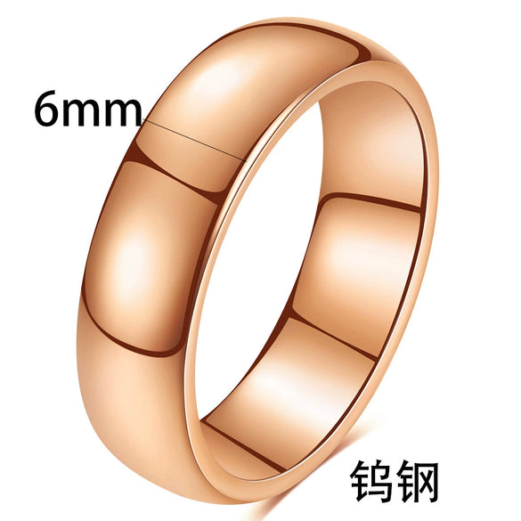 Smooth Plain Geometric Tungsten Steel Couple Rings With Gold Electroplated Finish Unisex Jewelry Accessories Wholesale