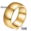 Smooth Plain Geometric Tungsten Steel Couple Rings With Gold Electroplated Finish Unisex Jewelry Accessories Wholesale
