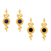 Snake Earrings Titanium Steel 18K Gold Plated Inlaid Natural Stone Geometric Style Electroplated For Women