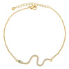 Snake Element Jewelry Real Gold Plated With Zircon Copper Jewellery Necklace Clavicle Chain