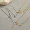 Snake Element Titanium Steel And Stainless Steel Necklace With Diamond Snake Tassel Pendant Electroplated Jewelry