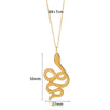 Snake Pendant Hiphop Necklace Stainless Steel Gold Plated Animals Zodiac Style