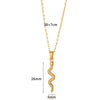 Snake Pendant Hiphop Necklace Stainless Steel Gold Plated Animals Zodiac Style