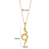 Snake Pendant Hiphop Necklace Stainless Steel Gold Plated Animals Zodiac Style