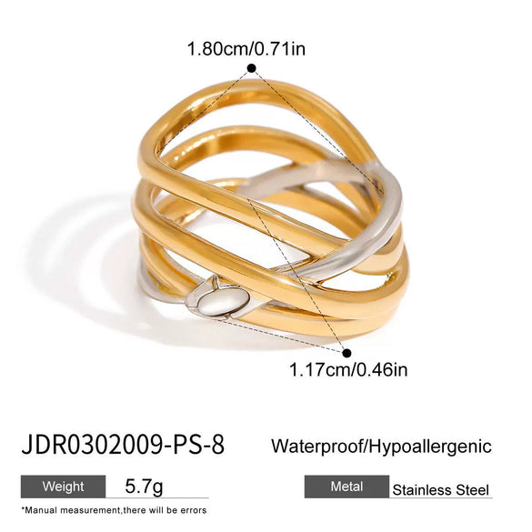 Snake Ring Stainless Steel Animal Geometric Electroplating Women's Jewelry