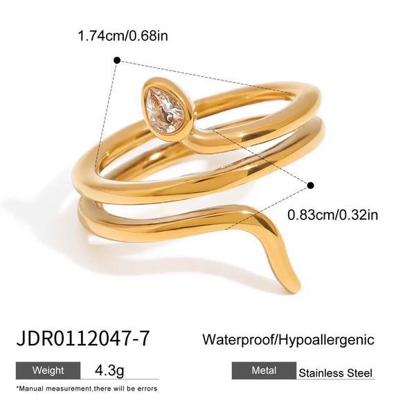 Snake Ring Stainless Steel Animal Geometric Electroplating Women's Jewelry