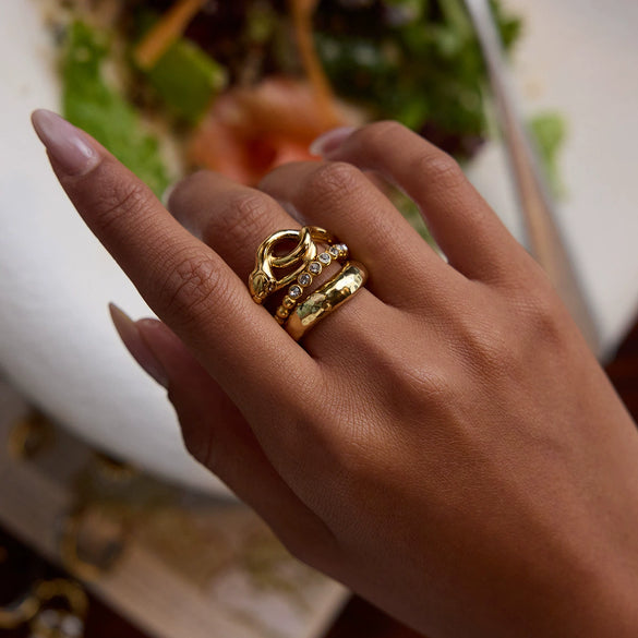 Snake Ring Stainless Steel Animal Geometric Electroplating Women's Jewelry