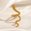 Snake Ring Stainless Steel Geometric Retro Cold Style Real Gold Electroplated For Women