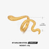 Snake Ring Stainless Steel Geometric Retro Cold Style Real Gold Electroplated For Women