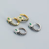 Snake Ushaped Earrings S925 Silver Geometric Style With Diamond Glue Electroplated For Women