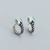 Snake Ushaped Earrings S925 Silver Geometric Style With Diamond Glue Electroplated For Women