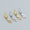 Snakeshaped S925 Silver Electroplated Diamondembedded Women's Earrings