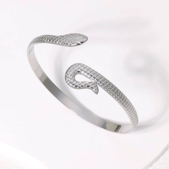 Snakeshaped Titanium Steel And Stainless Steel Bracelet 18K Goldplated Electroplated
