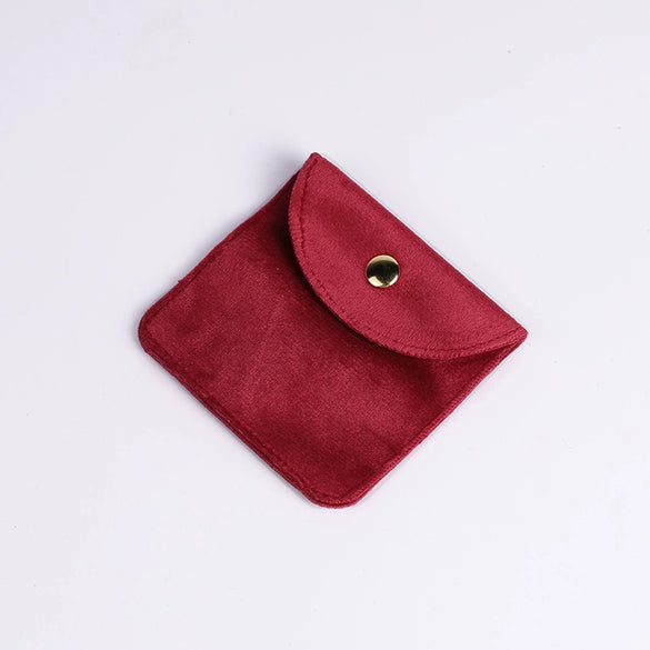Snap Bag Velvet Jewelry Packaging Hidden Buckle Storage Bag Doublesided Fabric Bag