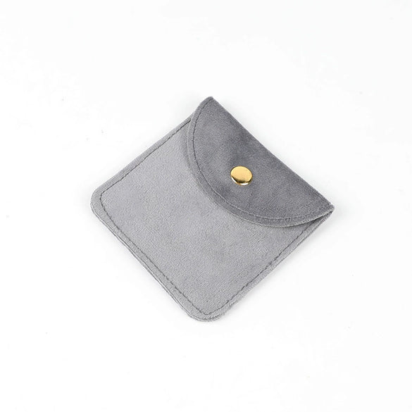 Snap Bag Velvet Jewelry Packaging Hidden Buckle Storage Bag Doublesided Fabric Bag