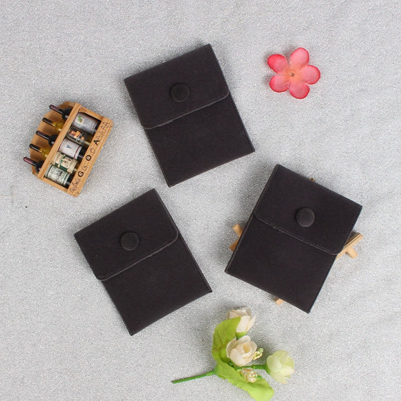 Snap Bag Velvet Jewelry Packaging Hidden Buckle Storage Bag Doublesided Fabric Bag