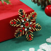 Snowflake And Star Brooch Jewelry For Women Electroplated Colorful Crystal Christmas Gift