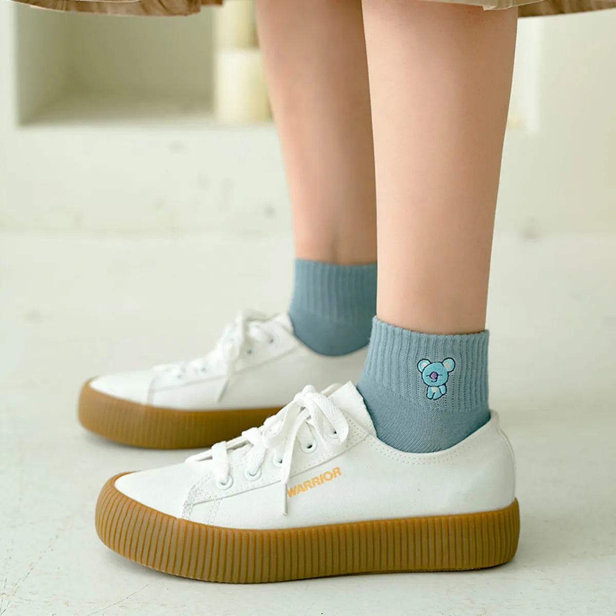 Socks Ladies Socks Shallow Mouth Spring And Summer Thin Embroidery Animal Short Socks