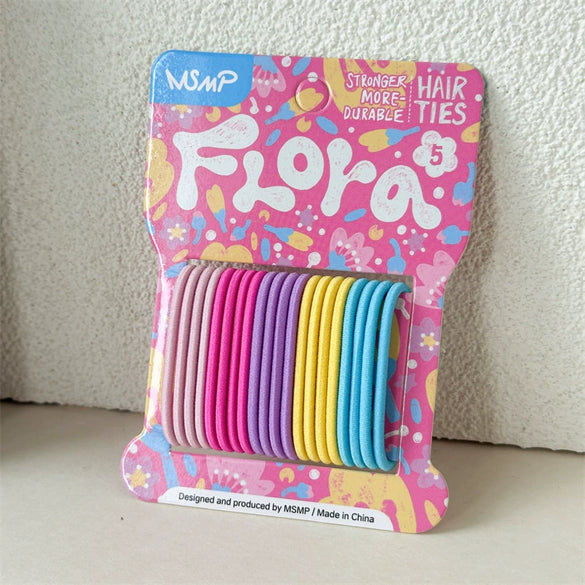 Soft Candycolored Seamless Highelasticity Durable Handmade Mixed Materials Hair Ropes Simple Nonharmful Hairtying Rubber Bands Traceless Hair Rope