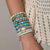Soft Ceramic Handmade Ocean Series Overlapping Bracelet With Letters Numbers Text Pattern For Women