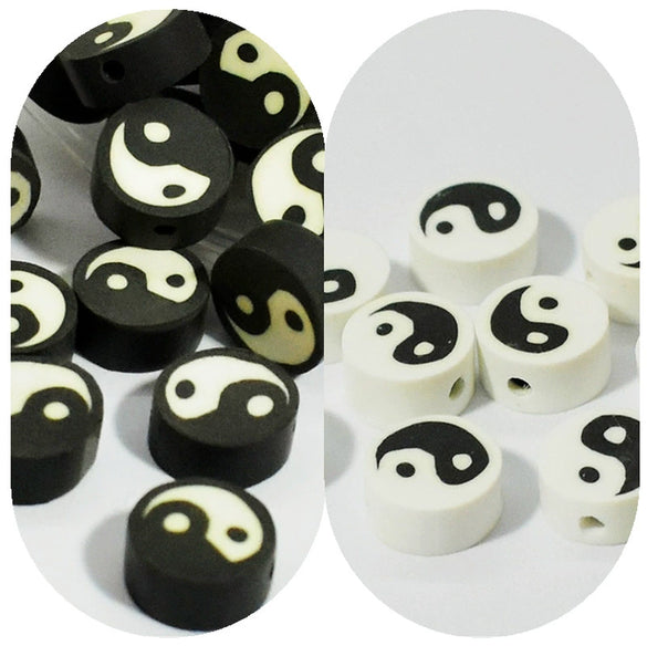 Soft Clay Beads Black White Bagua Pattern Diy Loose Beads For Bracelet Mobile Phone Chain Pendant Accessories Paint Treatment Wholesale