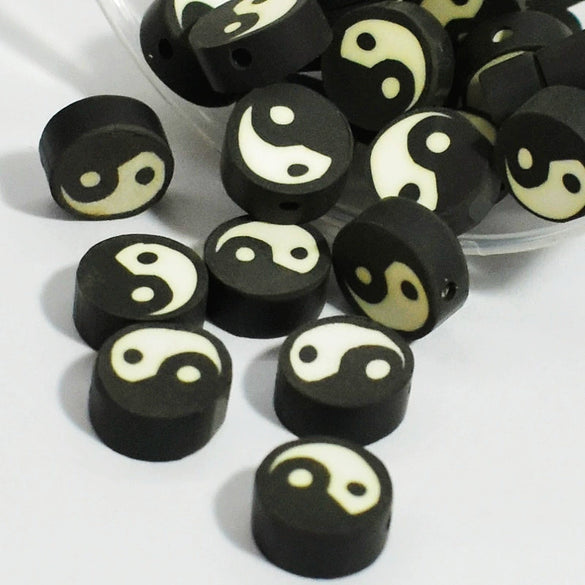 Soft Clay Beads Black White Bagua Pattern Diy Loose Beads For Bracelet Mobile Phone Chain Pendant Accessories Paint Treatment Wholesale